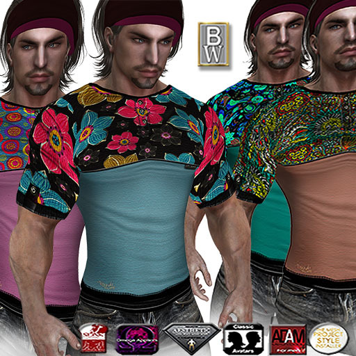 4 floral maleshirts 'Floris'