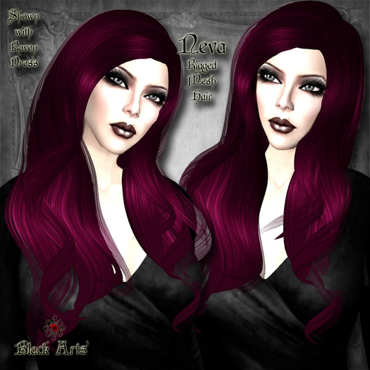 ~Black Arts~Neva Rigged Mesh Hair Reds
