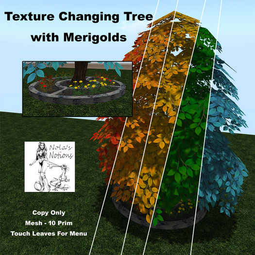 Texture Changing Tree with Merigolds