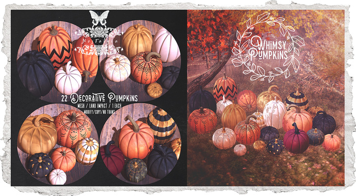 {Nostalgia} Whimsy Pumpkins / Mesh / Decor / Fatpack