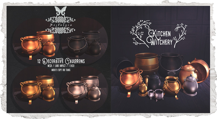 {Nostalgia} Kitchen Witchery Cauldrons / Mesh / Decor / Fatpack