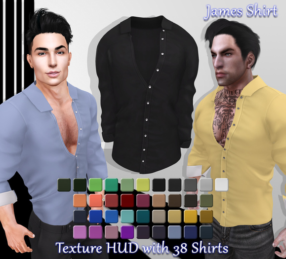 [Syn] James Shirt (Texture HUD, Aesthetic, TMP, Slink & Adam, materials enabled)