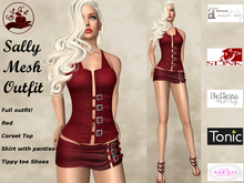 Eva's Temptation Sally Full Mesh Outfit Red
