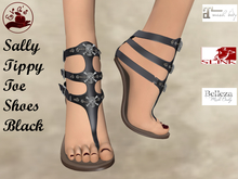 Eva's Temptation Sally Tippy Toe Shoe / Strappy Sandal Black