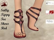 Eva's Temptation Sally Tippy Toe Shoes/Strappy Sandals Red