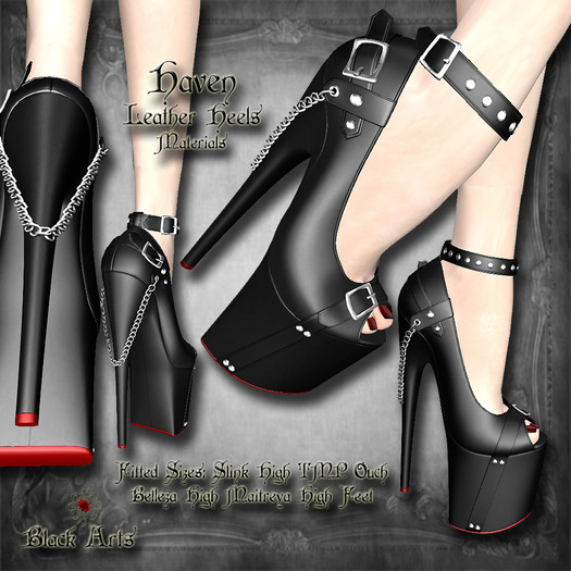 ~Black Arts~Haven Leather Heels