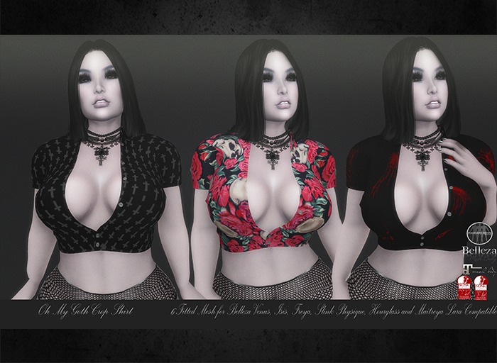 Oh My Goth Crop Shirt roses