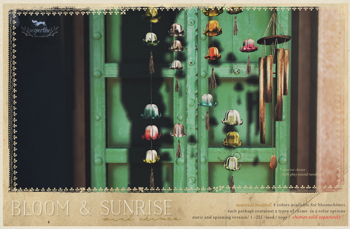 {vespertine}- bloom wind chime / greens pack OUTLET