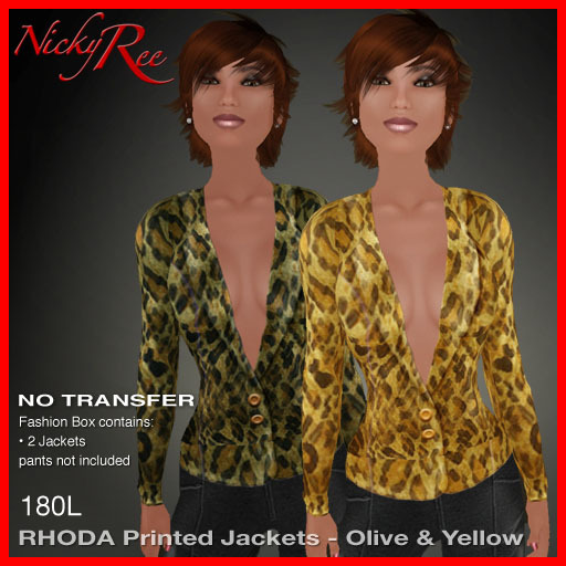 Nicky Ree Business Suits Rhoda Printed Jackets - Olive & Yellow