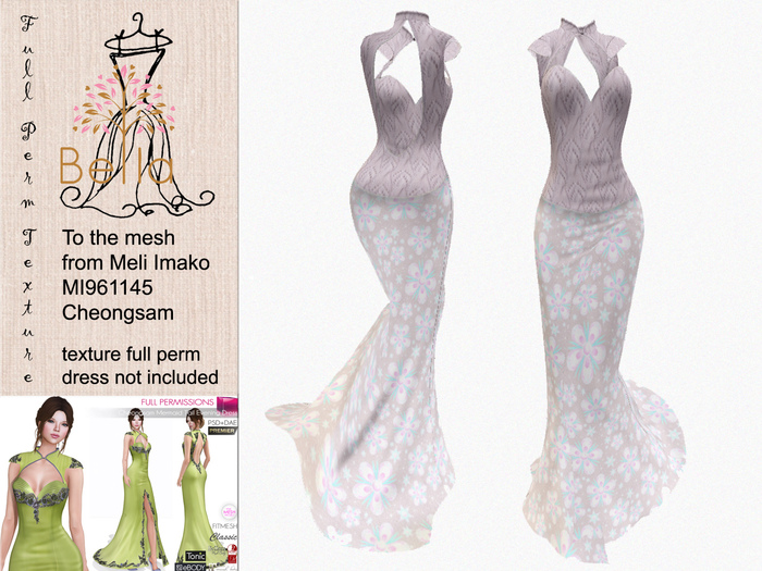 BELLA texture full perm - to - MI961145 - Cheongsam Dress - 1b