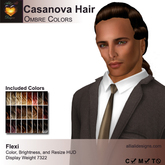 A&A Casanova Hair Ombre Colors Pack. Victorian / baroque / rococo roleplayer men's ponytail hairstyle