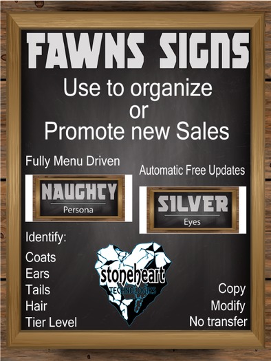 Fawns ChalkBoard Style Display Signs