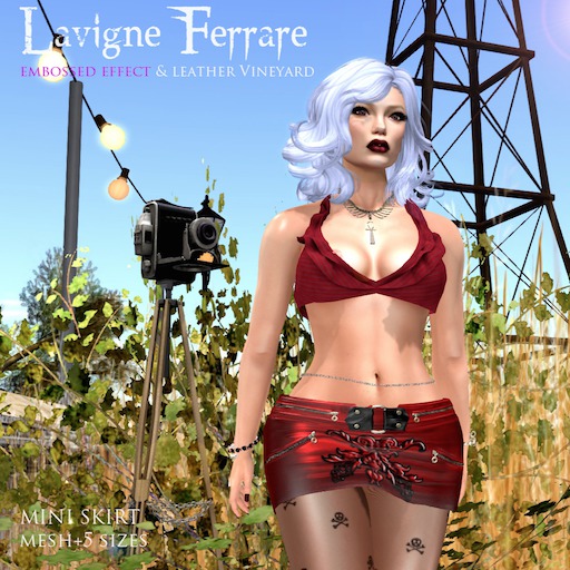 Leather Vineyard Black Skirt (Mesh)