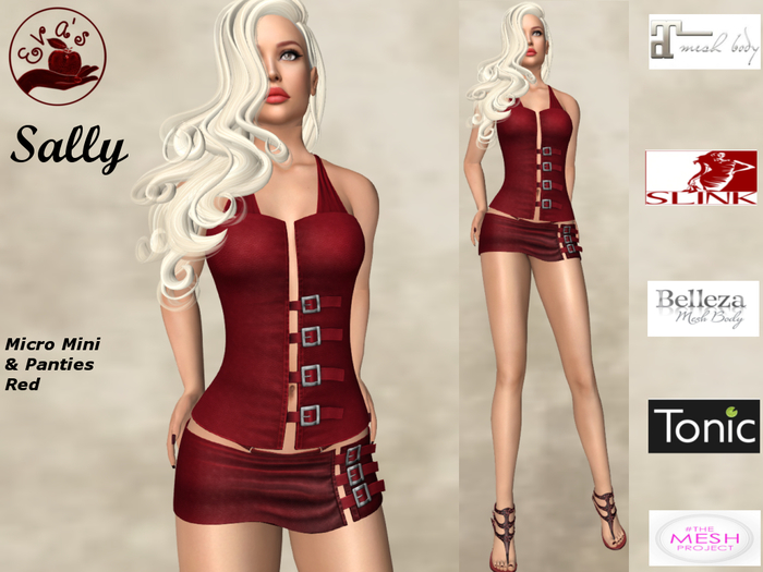 Eva's Temptation Sally Mesh Micro Mini Skirt, Red
