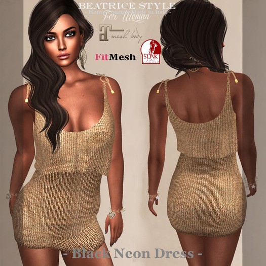 "BeatriceStyle" - LightGold Neon Dress