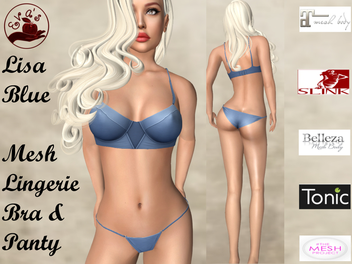 Eva's Temptation Lisa Mesh Lingerie Set Blue