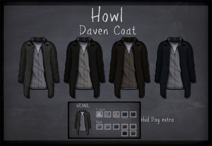 Howl - Daven Coat [HUD] WEAR