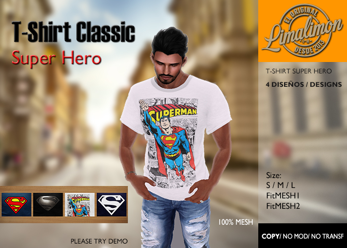 [LimaLimon] T-Shirt Classic - Super Hero (Men)