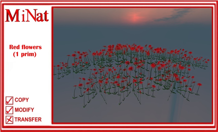 MiNat Red flowers (1 prim)