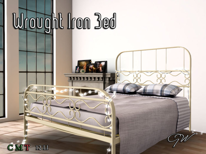 Second Life Marketplace GW Wrought Iron Bed (PG)