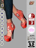 {LD}Shoes-Summer Shoes-Close Transparent-Red