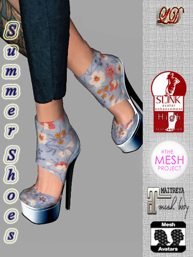 {LD}Shoes-Summer Shoes-Close Transparent-Blue