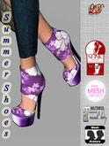 {LD}Shoes-Summer Shoes-Close Transparent-Flower Violet