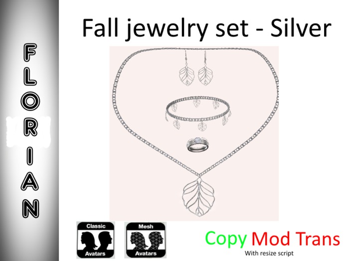 *FLORIAN*  Fall Jewelry set - Silver   (add to open)