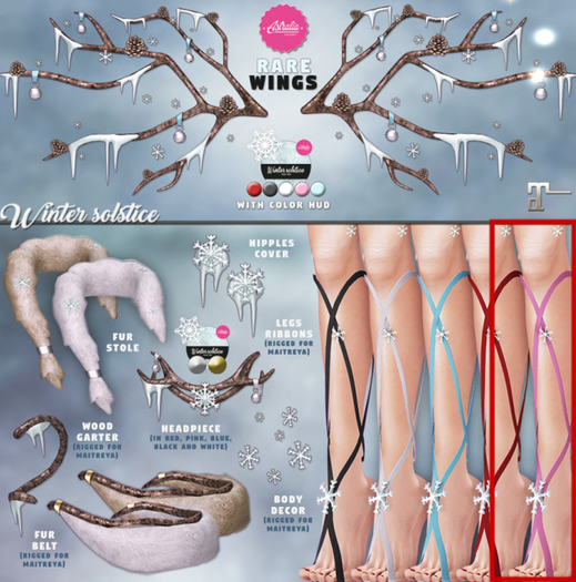 Astralia - Winter Solstice Set, Maitreya Leg Ribbons (Pink)