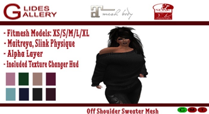 Off Shoulder Sweater Mesh
