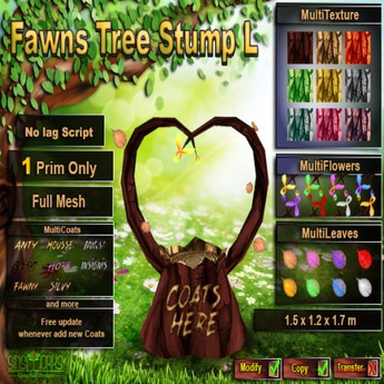 Second Life Marketplace - (S.W) Fawns Tree Stump L. V1.3