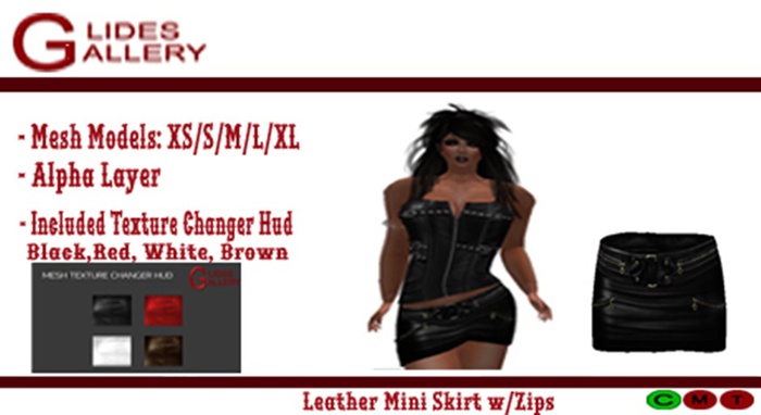 Mini Leather Skirt With Zips