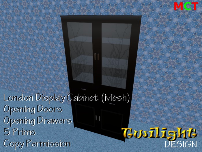 TDF009 TD London Glass Fronted Display Cabinet