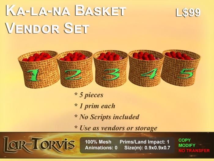 Ka-la-na Basket Vendor Set