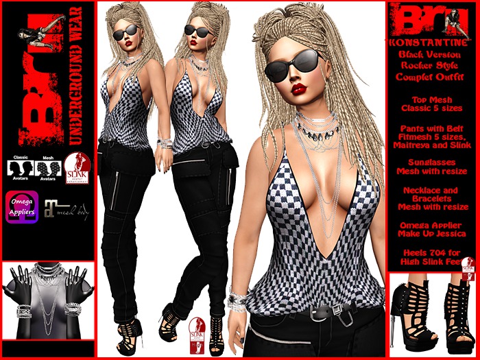 **KONSTANTINE BLACK VERSION ROCKER STYLE COMPLET OUTFIT **
