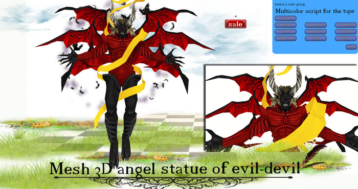 Mesh 3D angel statue of evil-devil(copy&modify) v. 5