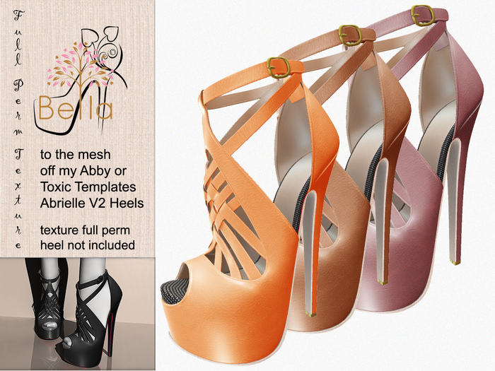 BELLA texture full perm to Abby heels - 16grs