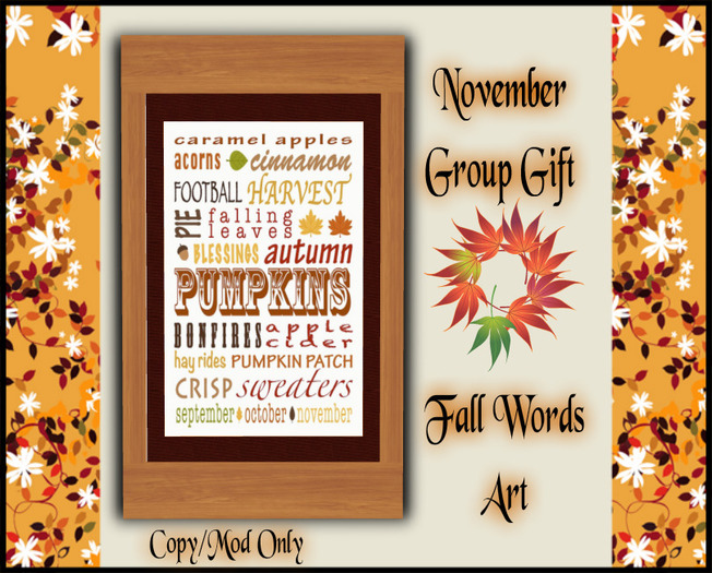 *CC* Fall Words Art - Nov 2016 Group Gift 