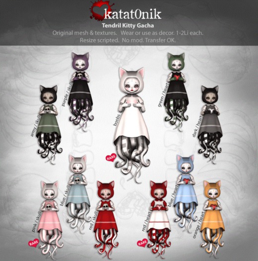 *katat0nik* (orange / heart) Tendril Kitty