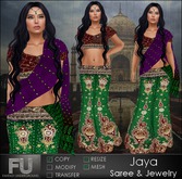 Jaya Saree & Jewelry * Traditional Headpiece Nose Ring Feminine Sari Dress & Wrap * Beautiful Womens Mesh 