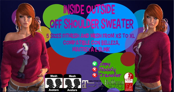 Angel's Paradise - *** Inside Outside *** - Off Shoulder Sweater