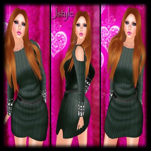 COMPLETE OUTFIT MESH DRESS GREEN JSTYLE+HAIR