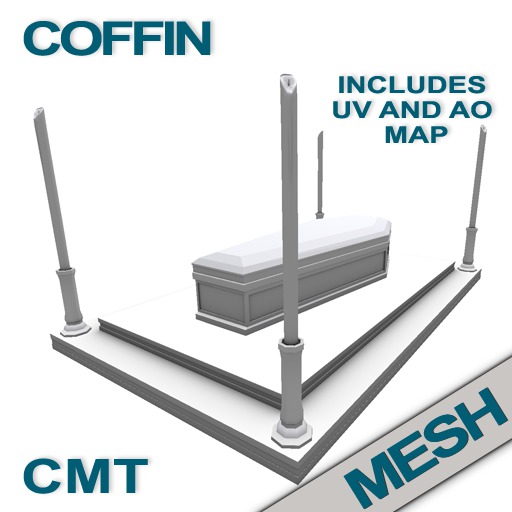 Coffin with Base and Candlesticks [MESH]