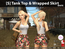[S] Tank Top & Wrapped Skirt White