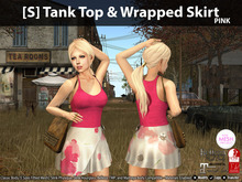 [S] Tank Top & Wrapped Skirt Pink