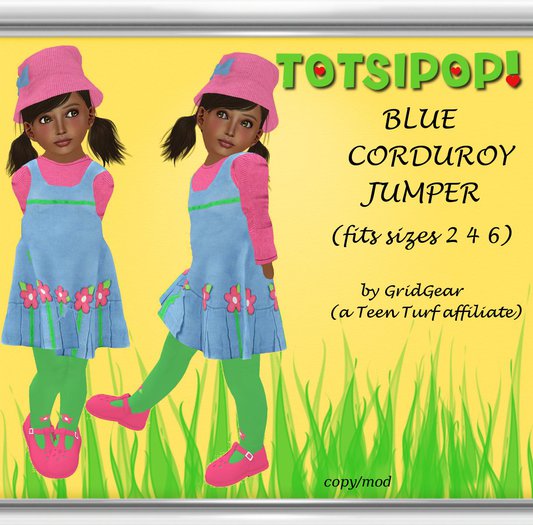 TOTSIPOP! Blue Corduroy Jumper