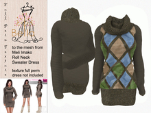 BELLA texture full perm - MI86817 - Roll Neck Sweater Dress 7
