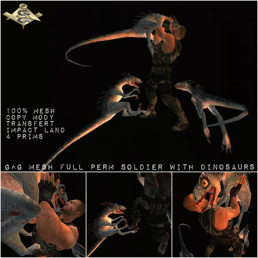 G^G mesh full perm soldier with dinosaurs