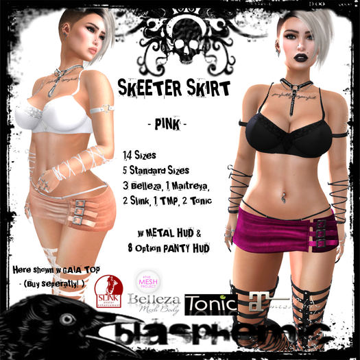 BLASPHEMIC - SKEETER SKIRT - PINK