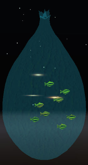 A large Plastic Bag with Swimming Fish